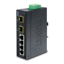 Planet IP30 Industrial 4-Port 10/100/1000T + 2-Port 100/1000X SFP Gigabit Switch (-40 to 75 degr