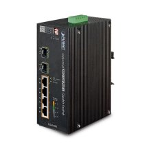 Planet IP30 6-Port Gigabit Switch with 4-Port 802.3AT POE+ plus 2-port 100/1000X SFP (-40 to 75