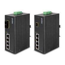 Planet IP30 4-Port/TP + 1-Port Fiber(SFP) POE Industrial Fast Ethernet Switch (-40 to 75 C)